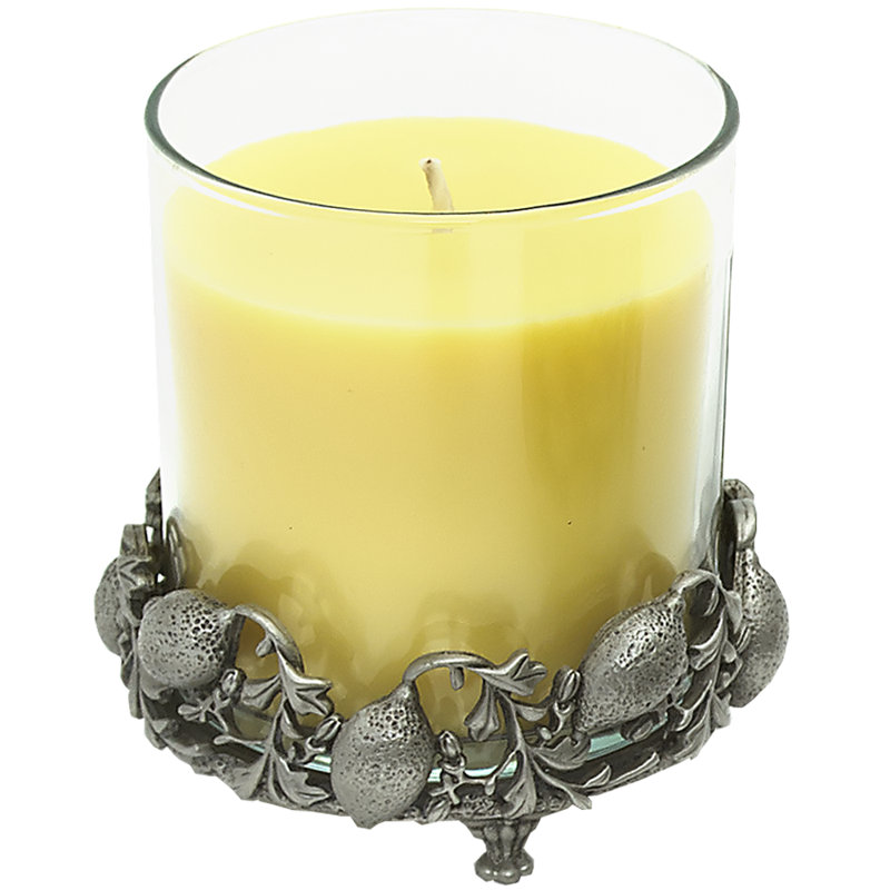 BiancaCollection Lemon Pewter Pillar Candle Holder Wayfair